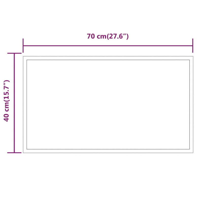 vidaXL LED-es fürdőszobatükör 40x70 cm