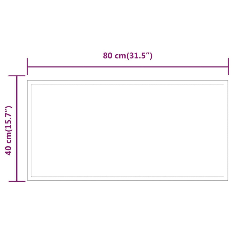vidaXL LED-es fürdőszobatükör 40x80 cm