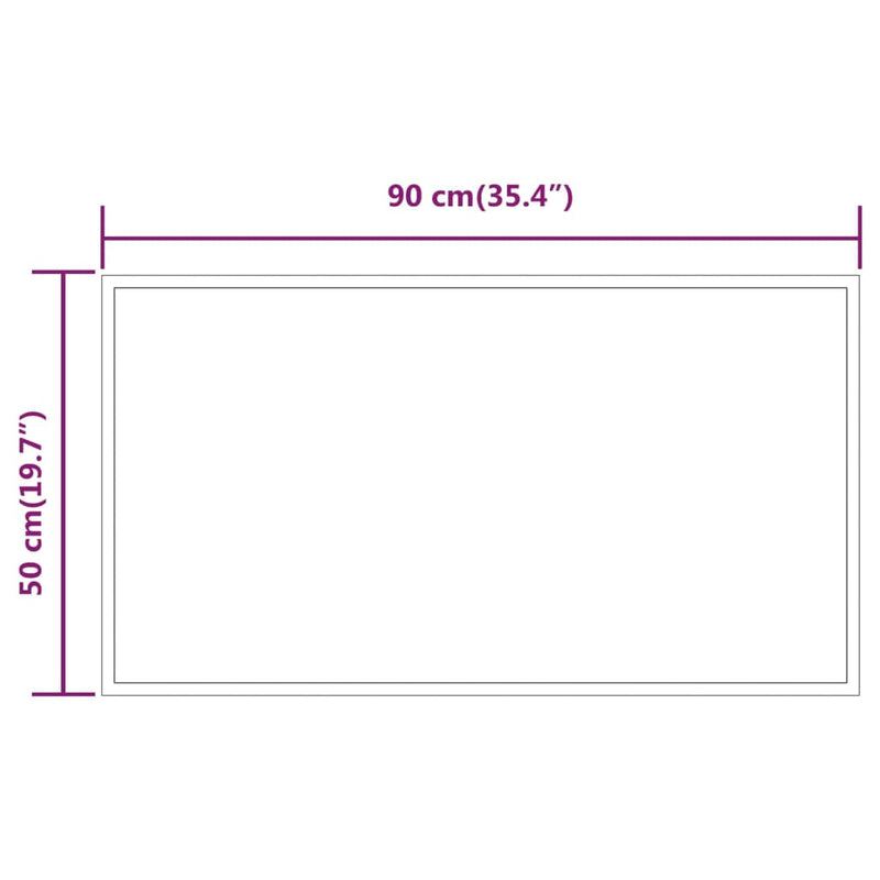 vidaXL LED-es fürdőszobatükör 50x90 cm