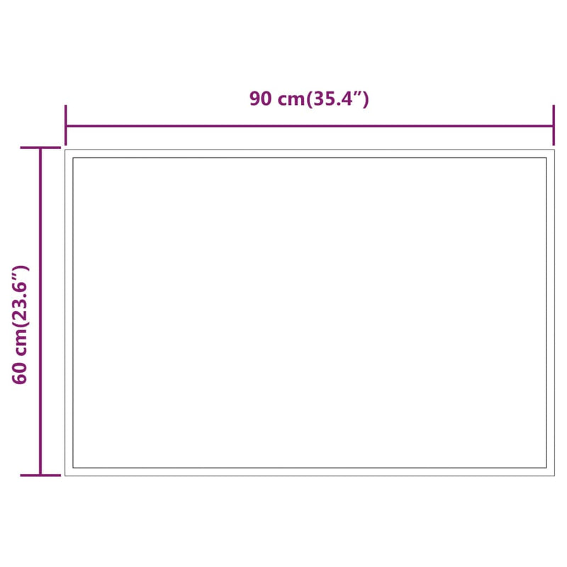 vidaXL LED-es fürdőszobatükör 60x90 cm
