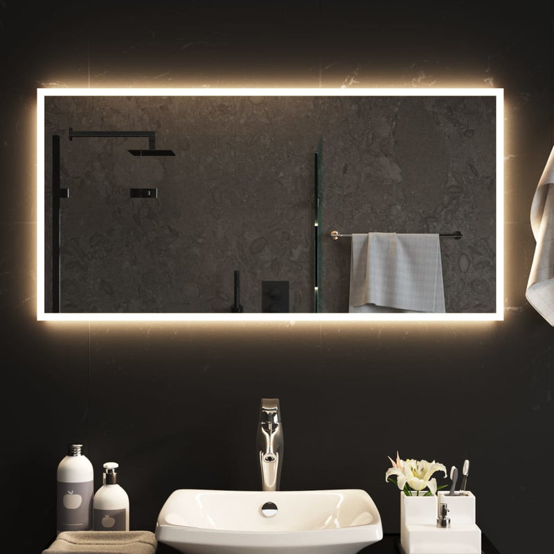 vidaXL LED-es fürdőszobatükör 50x100 cm
