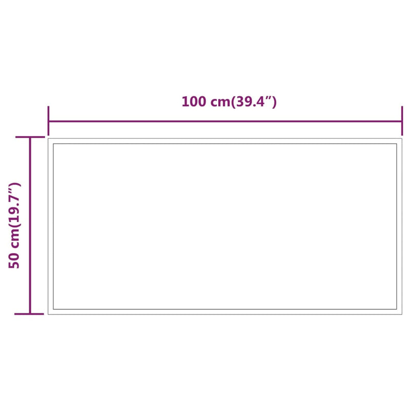 vidaXL LED-es fürdőszobatükör 50x100 cm