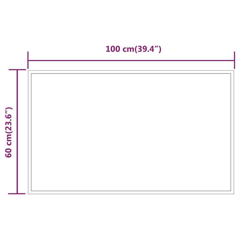 vidaXL LED-es fürdőszobatükör 60x100 cm