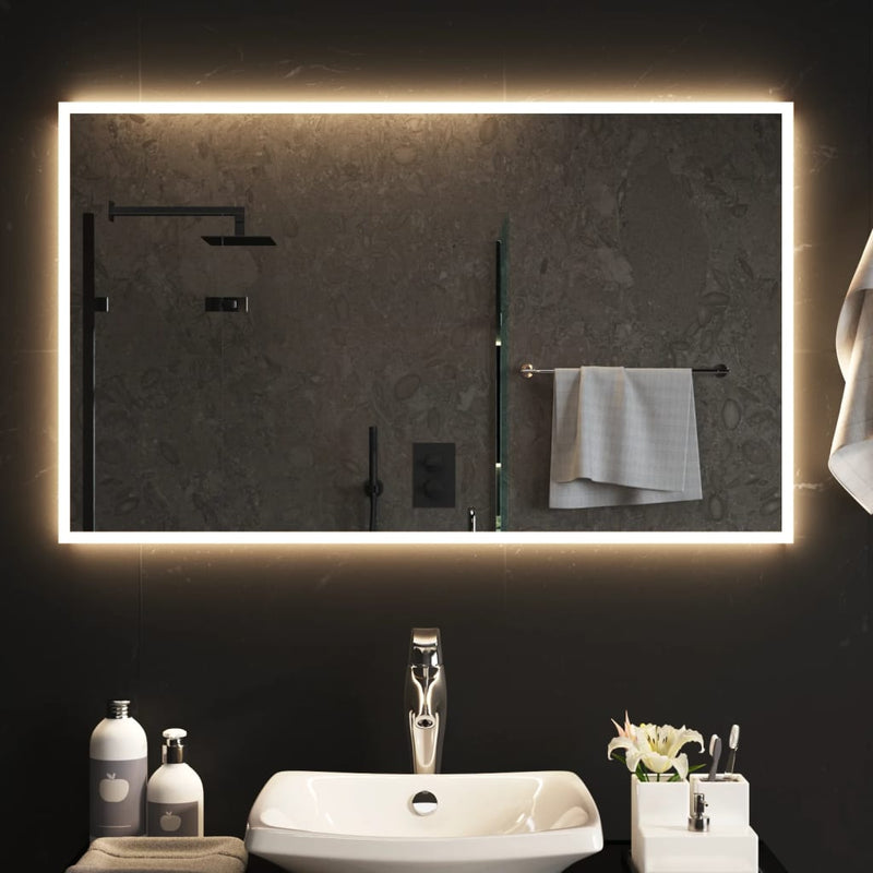 vidaXL LED-es fürdőszobatükör 60x100 cm