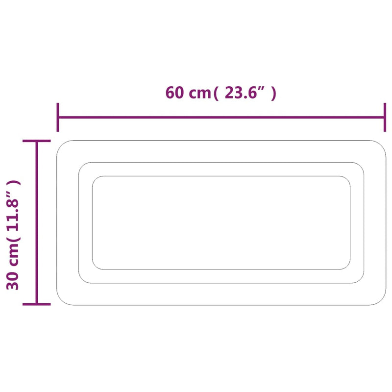 vidaXL LED-es fürdőszobatükör 30x60 cm