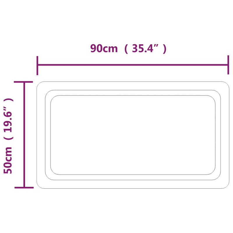 vidaXL LED-es fürdőszobatükör 50x90 cm