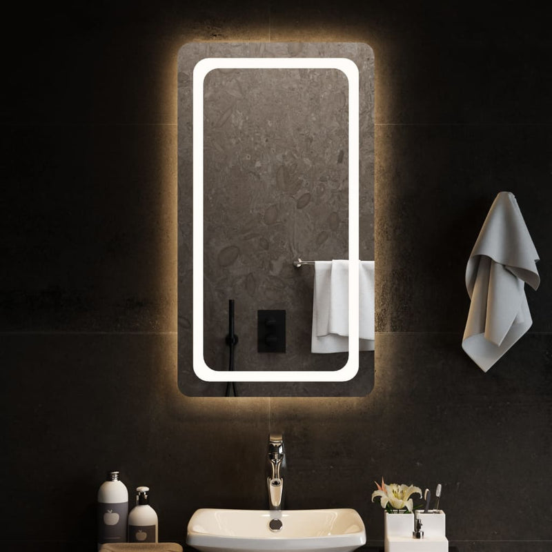 vidaXL LED-es fürdőszobatükör 50x90 cm