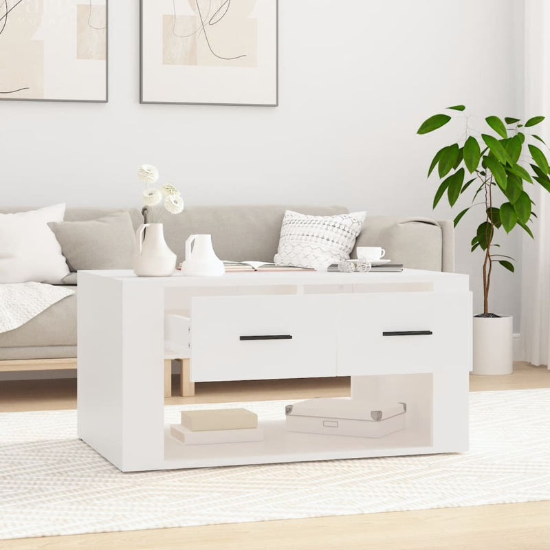 vidaXL fehér szerelt fa dohányzóasztal 80 x 50 x 40 cm