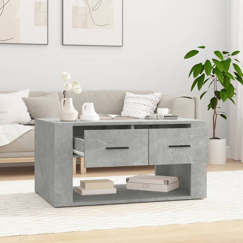 vidaXL betonszürke szerelt fa dohányzóasztal 80x50x40 cm