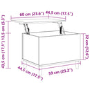 vidaXL fehér szerelt fa dohányzóasztal 60x44,5x45 cm