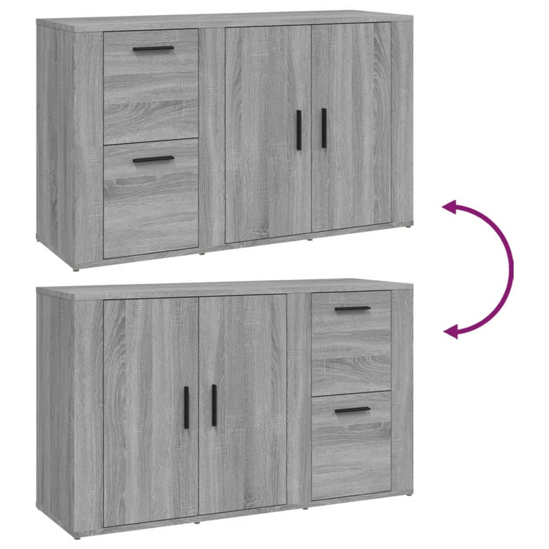 vidaXL szürke sonoma színű szerelt fa tálalószekrény 100x33x59,5 cm