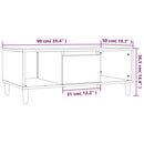 vidaXL betonszürke szerelt fa dohányzóasztal 90x50x36,5 cm
