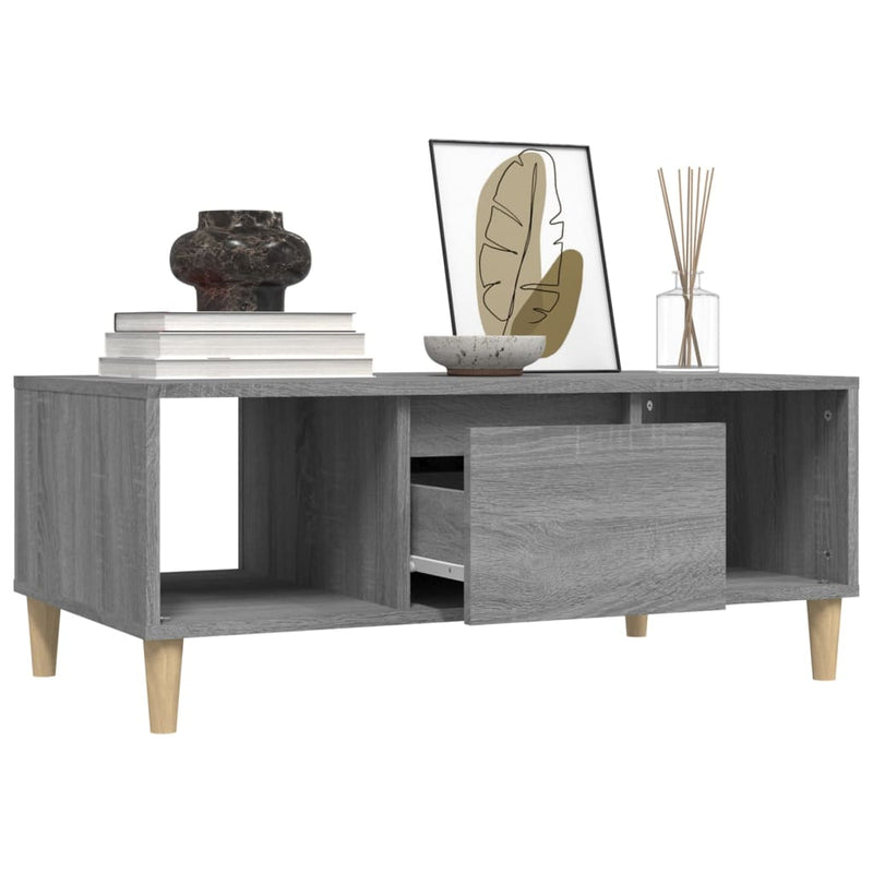 vidaXL szürke sonoma színű szerelt fa dohányzóasztal 90 x 50 x 36,5 cm