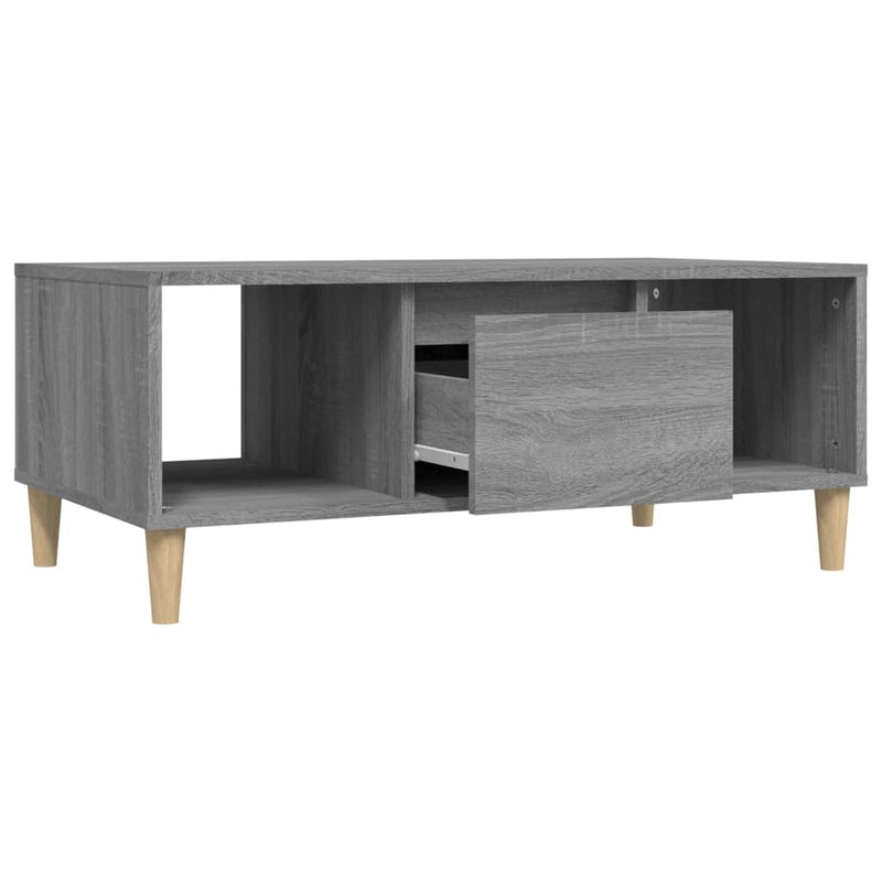 vidaXL szürke sonoma színű szerelt fa dohányzóasztal 90 x 50 x 36,5 cm