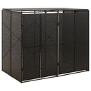 vidaXL fekete polyrattan dupla kerekeskuka tárolófészer 140x80x117 cm