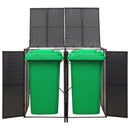 vidaXL fekete polyrattan dupla kerekeskuka tárolófészer 140x80x117 cm