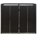 vidaXL fekete polyrattan dupla kerekeskuka tárolófészer 140x80x117 cm