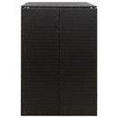 vidaXL fekete polyrattan dupla kerekeskuka tárolófészer 140x80x117 cm