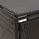 vidaXL fekete polyrattan dupla kerekeskuka tárolófészer 140x80x117 cm