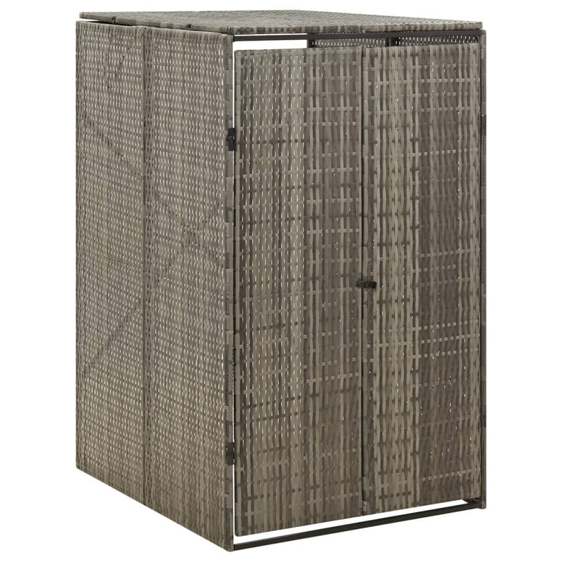 vidaXL szürke polyrattan kerekes kukatároló fészer 70 x 80 x 117 cm