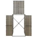 vidaXL szürke polyrattan kerekes kukatároló fészer 70 x 80 x 117 cm