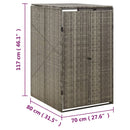 vidaXL szürke polyrattan kerekes kukatároló fészer 70 x 80 x 117 cm