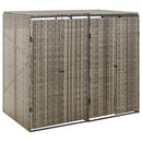 vidaXL szürke polyrattan dupla kerekeskuka tárolófészer 140x80x117 cm
