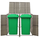 vidaXL szürke polyrattan dupla kerekeskuka tárolófészer 140x80x117 cm