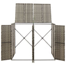vidaXL szürke polyrattan dupla kerekeskuka tárolófészer 140x80x117 cm