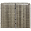 vidaXL szürke polyrattan dupla kerekeskuka tárolófészer 140x80x117 cm