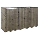 vidaXL szürke polyrattan hármas kerekeskuka tárolófészer 207x80x117 cm