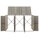 vidaXL szürke polyrattan hármas kerekeskuka tárolófészer 207x80x117 cm