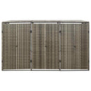 vidaXL szürke polyrattan hármas kerekeskuka tárolófészer 207x80x117 cm