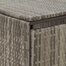 vidaXL szürke polyrattan hármas kerekeskuka tárolófészer 207x80x117 cm