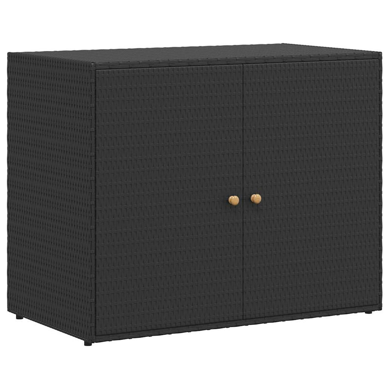 vidaXL fekete polyrattan kerti tárolószekrény 100 x 55,5 x 80 cm