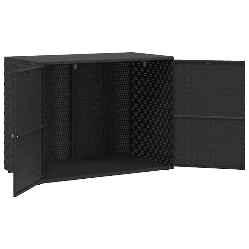 vidaXL fekete polyrattan kerti tárolószekrény 100 x 55,5 x 80 cm