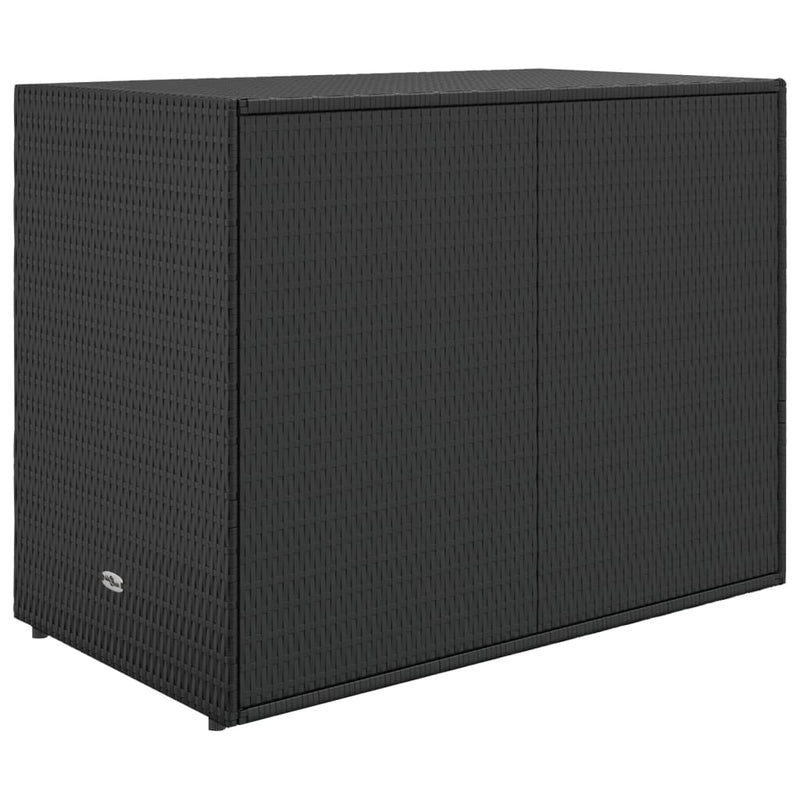 vidaXL fekete polyrattan kerti tárolószekrény 100 x 55,5 x 80 cm