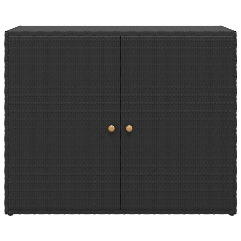 vidaXL fekete polyrattan kerti tárolószekrény 100 x 55,5 x 80 cm