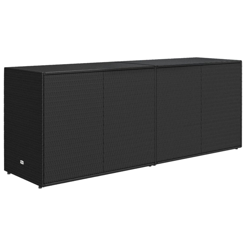 vidaXL fekete polyrattan kerti tárolószekrény 198 x 55,5 x 80 cm