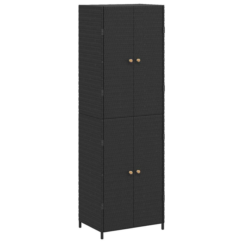 vidaXL fekete polyrattan kerti tárolószekrény 59 x 40 x 180 cm