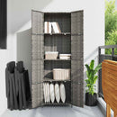 vidaXL szürke polyrattan kerti tárolószekrény 59 x 40 x 180 cm