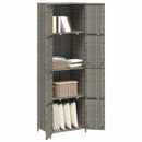 vidaXL szürke polyrattan kerti tárolószekrény 59 x 40 x 180 cm