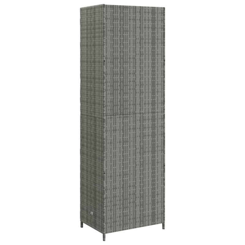 vidaXL szürke polyrattan kerti tárolószekrény 59 x 40 x 180 cm