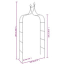 vidaXL 2 db fekete acél kerti boltív 120 x 38 x 260 cm