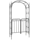 vidaXL fekete acél kerti boltív kapuval 108 x 45 x 235 cm