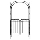 vidaXL fekete acél kerti boltív kapuval 108 x 45 x 235 cm