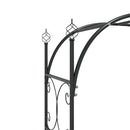 vidaXL fekete acél kerti boltív kapuval 108 x 45 x 235 cm