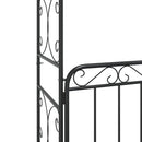 vidaXL fekete acél kerti boltív kapuval 108 x 45 x 235 cm
