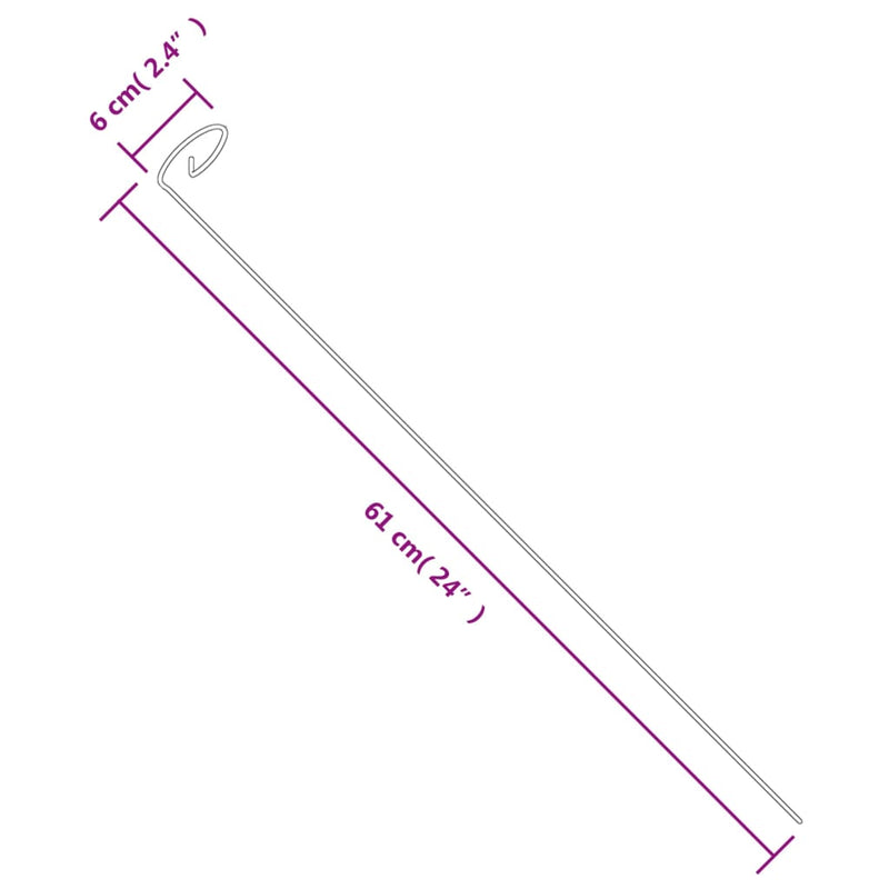 vidaXL 20 db sötétzöld acél kerti növénykaró 61 cm