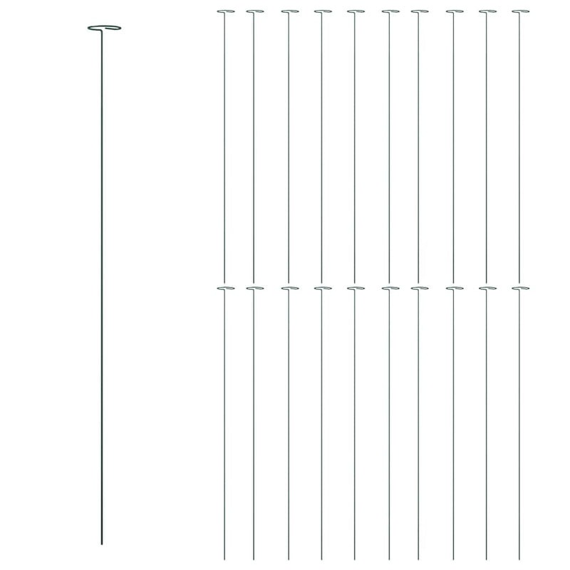 vidaXL 20 db sötétzöld acél kerti növénykaró 91 cm